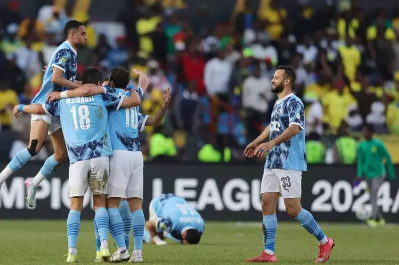 احتفال اللاعبين خلال مباراة بيراميدز وصنداونز